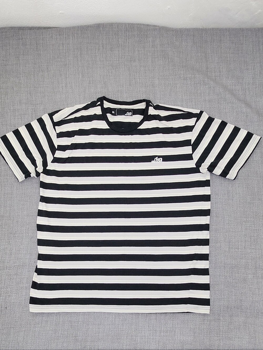 Lost Skateboarding Brand Y2K Striped 100% CottonTee XL.
